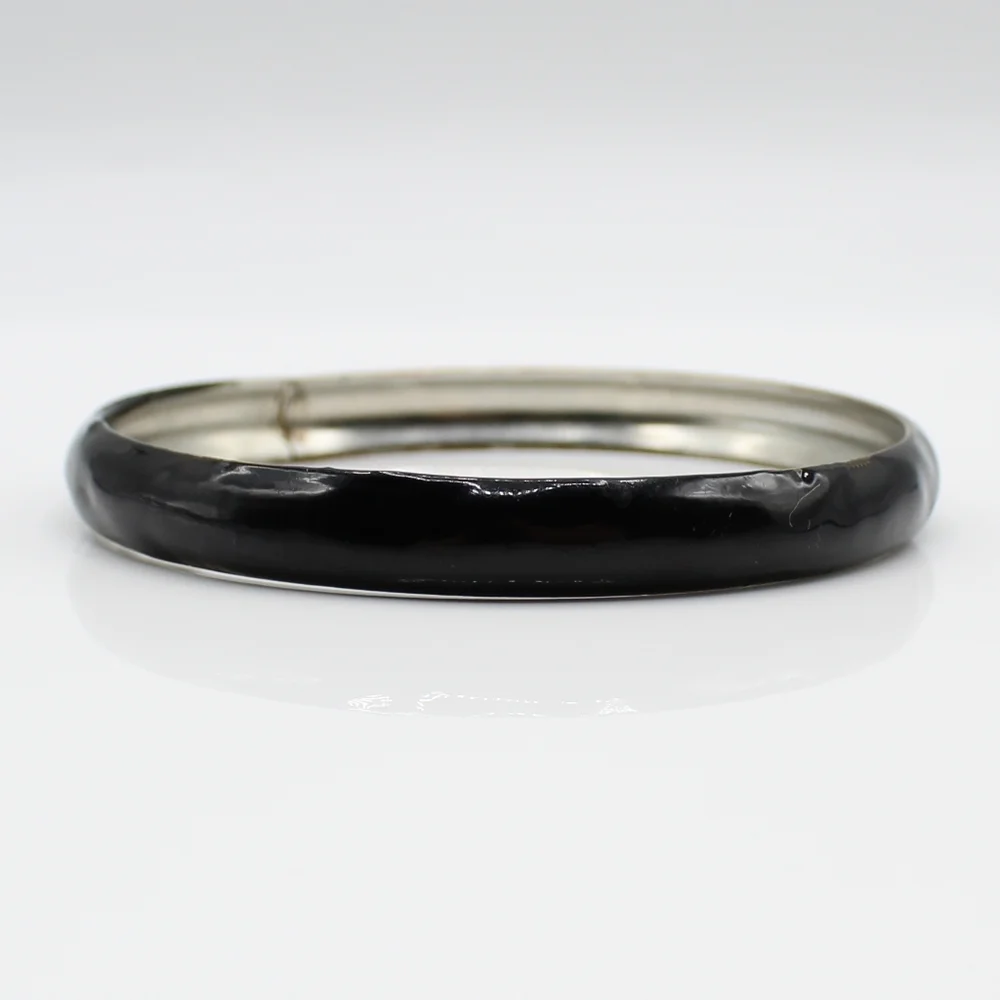 Vintage black enamel bracelet - Picture 3 of 4